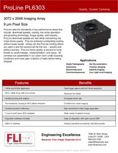 Quality. Cooled. Cameras.  ProLine sets the standards in key performance areas that include: download speeds, cooling, low noise operation, anti-ghosting technology, image quality, and linearity. ProLine download speeds 