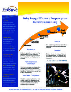 LIGHTING Our most common lighting Dairy Energy Efficiency Program (DEEP) Incentives Made Easy