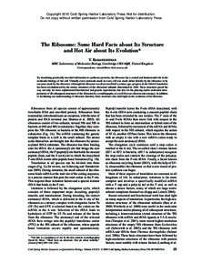 05_Ramakrishnan_S74_025-034_Symposium:32 AM Page 25  Copyright 2010 Cold Spring Harbor Laboratory Press. Not for distribution. Do not copy without written permission from Cold Spring Harbor Laboratory Press  T