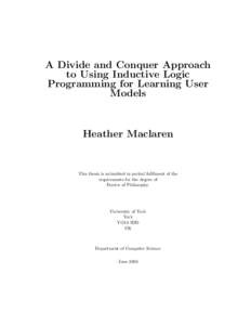 Machine learning / Cybernetics / Learning / Inductive logic programming / Cluster analysis / Scalability / Usability / Statistics / Data mining / Data analysis