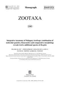Zootaxa 2383: 1–[removed]www.mapress.com / zootaxa/ Copyright © 2010 · Magnolia Press