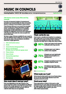 Version 1, March[removed]MUSIC IN COUNCILS Licensing Enquiries[removed]removed] www.apraamcos.com.au 		  Application Form
