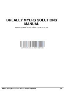 BREALEY MYERS SOLUTIONS MANUAL WWRG84-PDF-BMSM | 32 Page | File Size 1,579 KB | -2 Jun, 2016 COPYRIGHT 2016, ALL RIGHT RESERVED