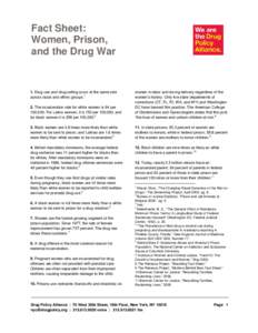 Fact Sheet: Women, Prison, and the Drug War