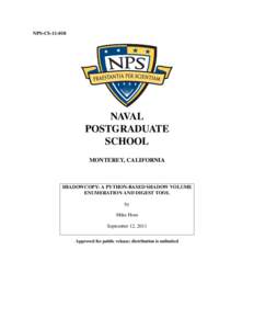 NPS-CS[removed]NAVAL POSTGRADUATE SCHOOL MONTEREY, CALIFORNIA