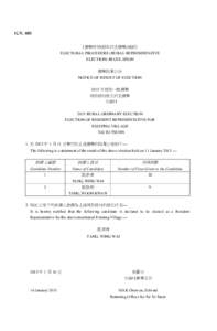 G.N. 601 《選舉程序(鄉郊代表選舉)規例》 ELECTORAL PROCEDURE (RURAL REPRESENTATIVE ELECTION) REGULATION 選舉結果公告 NOTICE OF RESULT OF ELECTION