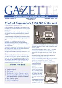 Australasian Institute of Engineer Surveyors Inc. Volume 17 Issue 3 www.aies.org.au  February/March 2007