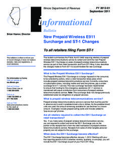 Illinois Department of Revenue  FY[removed]September[removed]informational