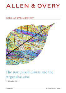 GLOBAL LAW INTELLIGENCE UNIT  The pari passu clause and the