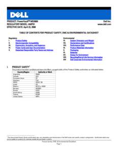 Product Safety, EMC and Environmental Datasheet