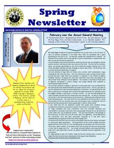 Spring Newsletter NEIGHBOURHOOD WATCH NEWSLETTER SPRING 2013