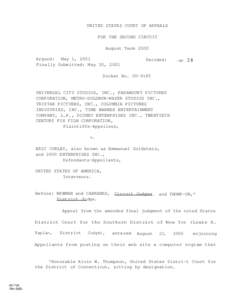 UNITED STATES COURT OF APPEALS FOR THE SECOND CIRCUIT August Term 2000 Argued: May l, 2001 Finally Submitted: May 30, 2001