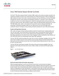 Cisco 7600 Series Session Border Controller