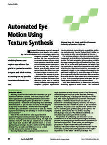 Feature Article  Automated Eye Motion Using Texture Synthesis B