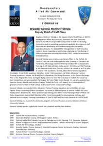 Headquarters Allied Air Command PUBLIC AFFAIRS OFFICE Ramstein Air Base, Germany  BIOGRAPHY