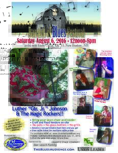 Barnful of Blues Festival Saturday August 6, 2016 • 12noon-8pm