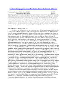 Southern Campaign American Revolution Pension Statements & Rosters Pension application of John Knox S16439 Transcribed by Will Graves f31DEL[removed]