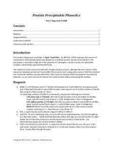 Protein Precipitable Phenolics  Ann E. Hagerman © 2002  Contents  Introduction ..................................................................................................................................