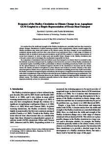 Physical oceanography / Oceanography / Fluid mechanics / Tropical meteorology / Global climate model / Rossby wave / Hadley cell / Climate model / Flux / Atmospheric sciences / Meteorology / Atmospheric dynamics