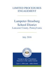 LIMITED PROCEDURES ENGAGEMENT ____________ Lampeter-Strasburg School District