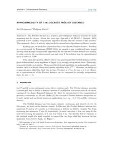 Journal of Computational Geometry  jocg.org ´ APPROXIMABILITY OF THE DISCRETE FRECHET