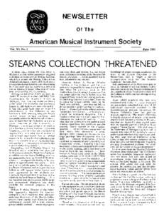NEWSLETTER Of The American Musical Instrument Society Vol. XI. No.2