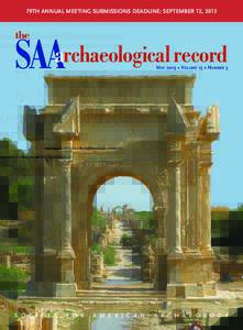 79TH ANNUAL MEETING SUBMISSIONS DEADLINE: SEPTEMBER 12, 2013  the SAA