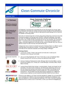 Clean Commute Chronicle September 2010 Clean Commute Challenge  In This Issue