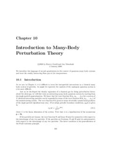 Chapter 10  Introduction to Many-Body Perturbation Theory c 
2006