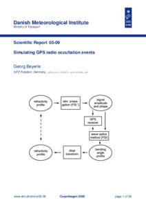 Danish Meteorological Institute Ministry of Transport Scientific ReportSimulating GPS radio occultation events Georg Beyerle