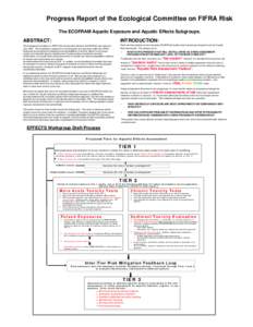 Progress Report of the Ecological Committee on FIFRA Risk The ECOFRAM Aquatic Exposure and Aquatic Effects Subgroups. ABSTRACT:  INTRODUCTION: