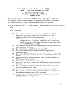 Applied ethics / National Wheelchair Basketball Association / United States Olympic Committee / Institutional review board / Conflict of interest / Sports / Wheelchair basketball / Ethics