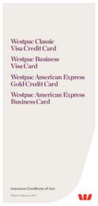 Westpac Classic Visa Credit Card Westpac Business Visa Card Westpac American Express Gold Credit Card