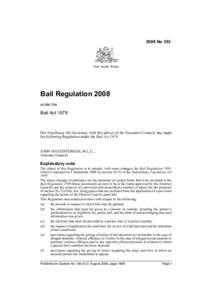 2008 No 353  New South Wales Bail Regulation 2008 under the