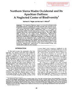 Biodiversity and management of the madrean archipelago: the sky islands of southwestern United States and northwestern Mexico