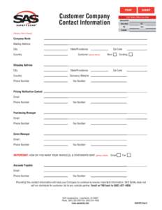 PRINT  Customer Company Contact Information  SUBMIT