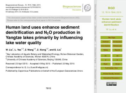 Soil biology / Environmental microbiology / Fishkeeping / Denitrification / Environmental soil science / Denitrifying bacteria / Nitrous oxide / Sediment / Estuary / Biology / Nitrogen metabolism / Earth