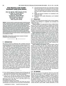 832  IEEE TRANSACTIONS ON PATTERN ANALYSIS AND MACHINE INTELLIGENCE, Video Repairing under Variable Illumination Using Cyclic Motions