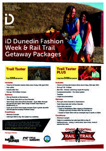 An associated iD Dunedin Fashion Week Event iD Dunedin Fashion Week & Rail Trail