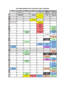 2015 ORIENTEERING SOUTH AUSTRALIA EVENT CALENDAR Monday Tuesday  Wednesday