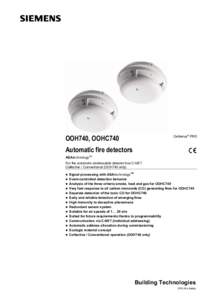 OOH740, OOHC740  Cerberus® PRO Automatic fire detectors ASAtechnologyTM