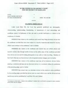 Case 1:00-mc[removed]Document 47 Filed[removed]Page 1 of 2  IN THE UNITED STATES DISTRICT COURT FOR THE DISTRICT OF MARYLAND  *