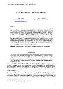 Turkish Online Journal of Qualitative Inquiry, April 2011, 2(2)  Post-Colonial Theory and Action Research