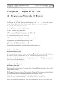 Universit¨at Potsdam, Institut f¨ ur Physik V: J. Kurths & G. Zamora WS, Nichtlineare Dynamik ¨ U. Schwarz