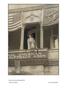 Miss Jeannette Rankin, of Montana, speaking from the balcony of the National American Woman Suffrage Association