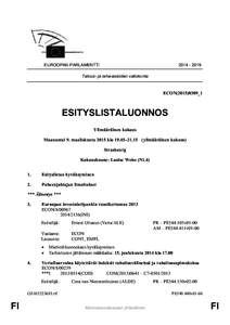 EUROOPAN PARLAMENTTI[removed]Talous- ja raha-asioiden valiokunta