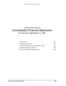 Alberta Finance - Annual Report[removed]Financial Statements