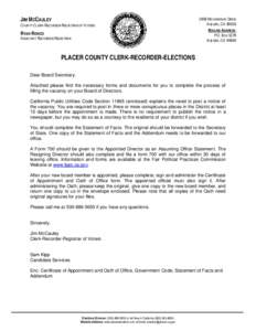 JIM MCCAULEY COUNTY CLERK-RECORDER-REGISTRAR OF VOTERS RYAN RONCO  ASSISTANT RECORDER-REGISTRAR