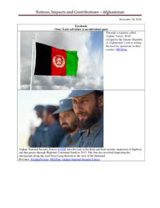 Nations, Impacts and Contributions – Afghanistan