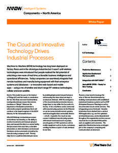 Intelligent Systems Components – North America White Paper The Cloud and Innovative Technology Drives